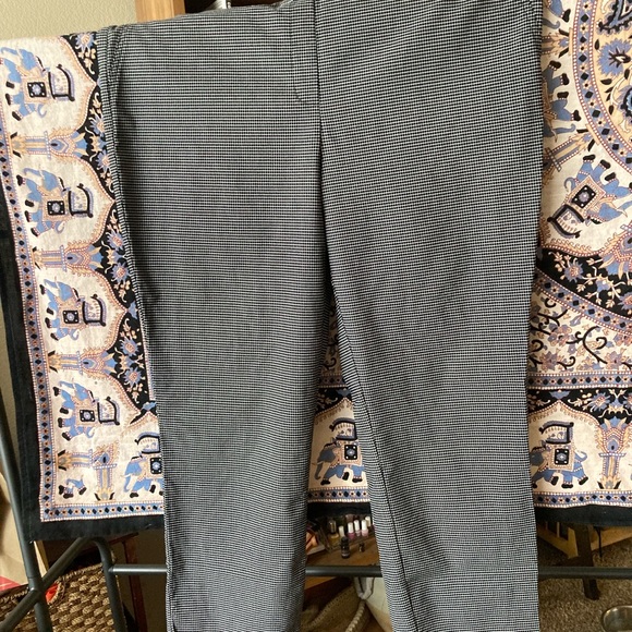 Tummy control dress pants micro houndstooth plaid ponte - Picture 3 of 3